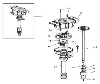 Engine Service Parts - Distributor Parts Diagram and Parts List for 076138-00  Briggs and Stratton Generator